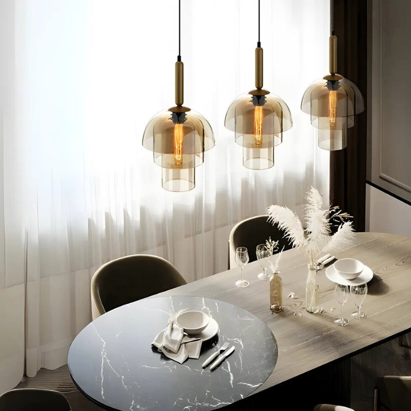 Suspension Verre Fumé Vintage