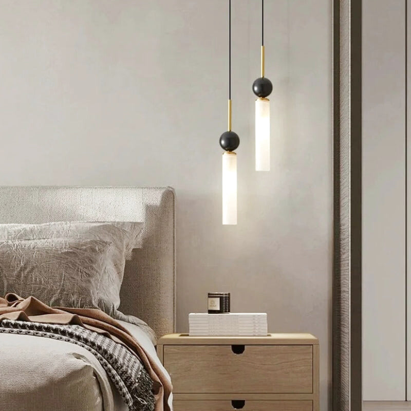 Suspension noir et cuivre